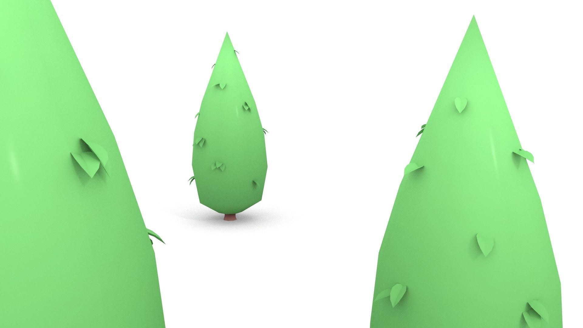 Low poly Stylized  cypress collection Low-poly 3D model_12