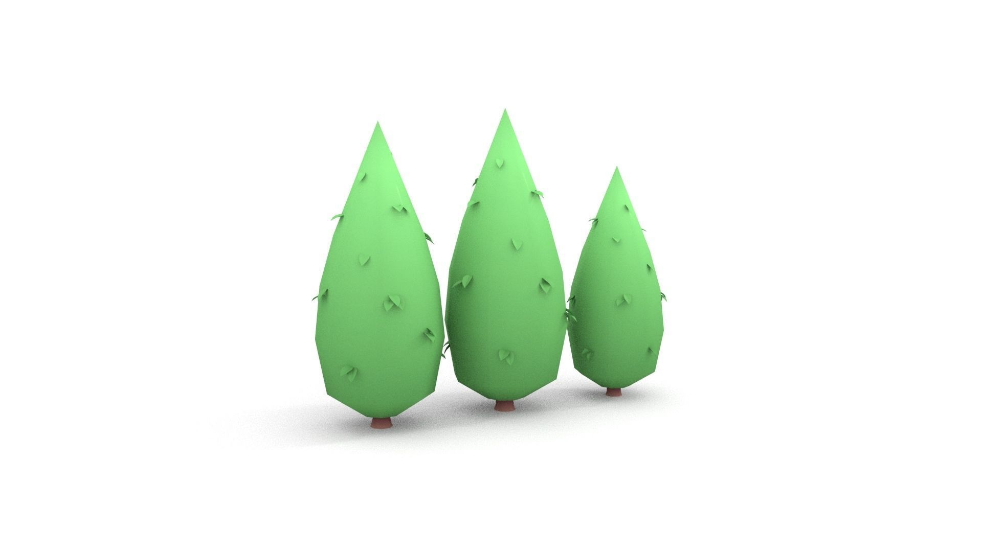 Low poly Stylized  cypress collection Low-poly 3D model_13