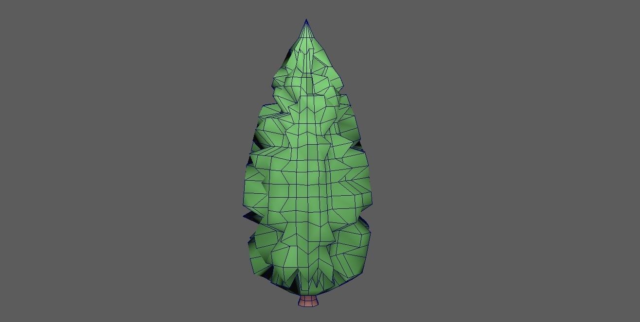 Low poly Stylized  cypress collection Low-poly 3D model_24