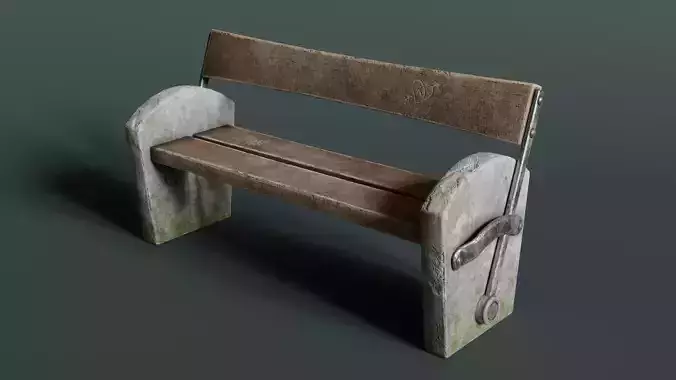 Reversible Bench Low-poly 3D model