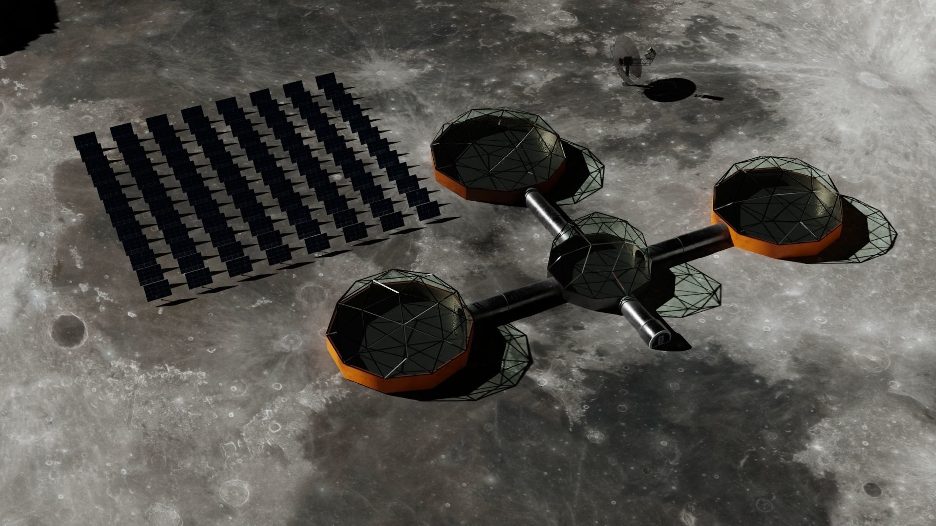 Moon Martian base 3D model Low-poly 3D model_3