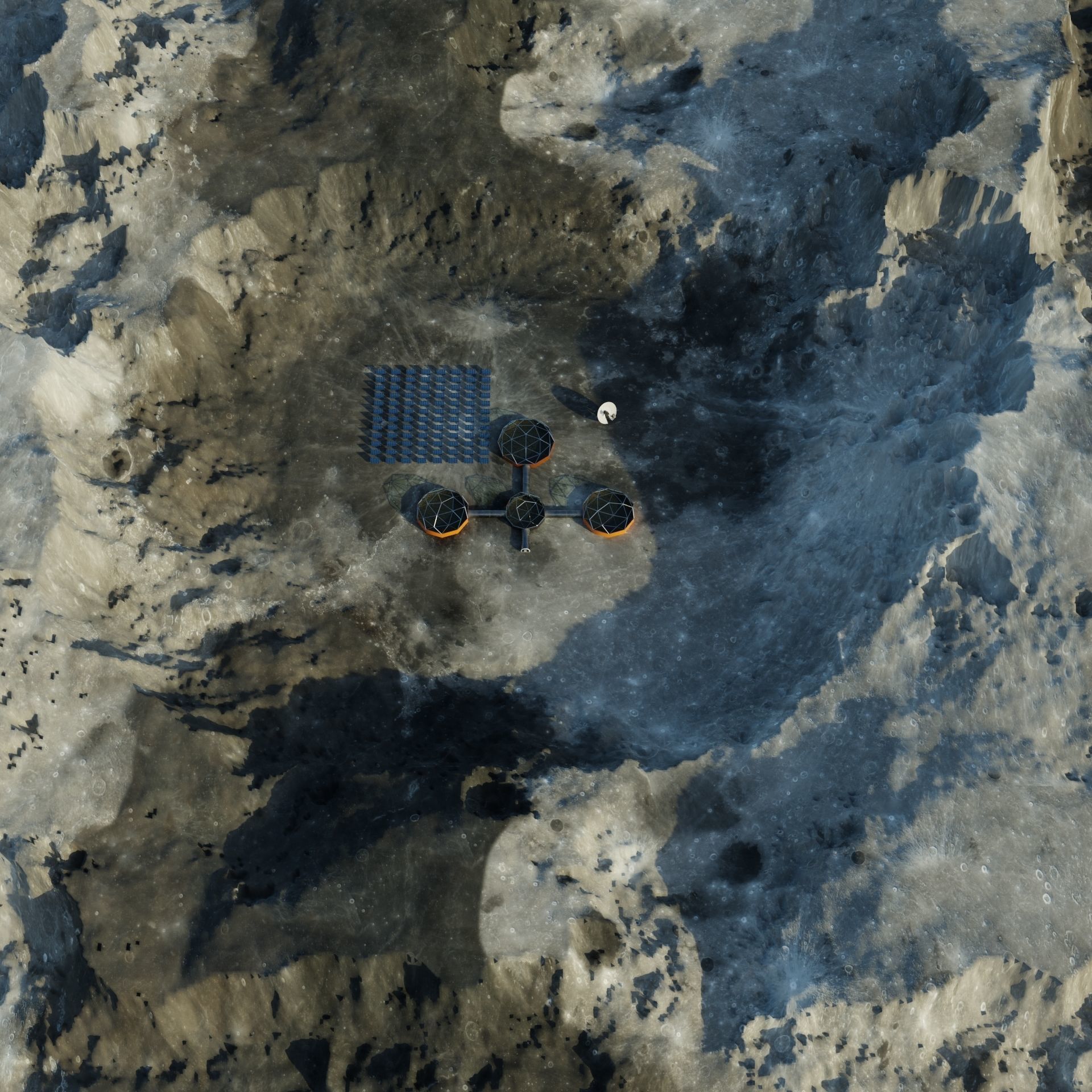 Moon Martian base 3D model Low-poly 3D model_8