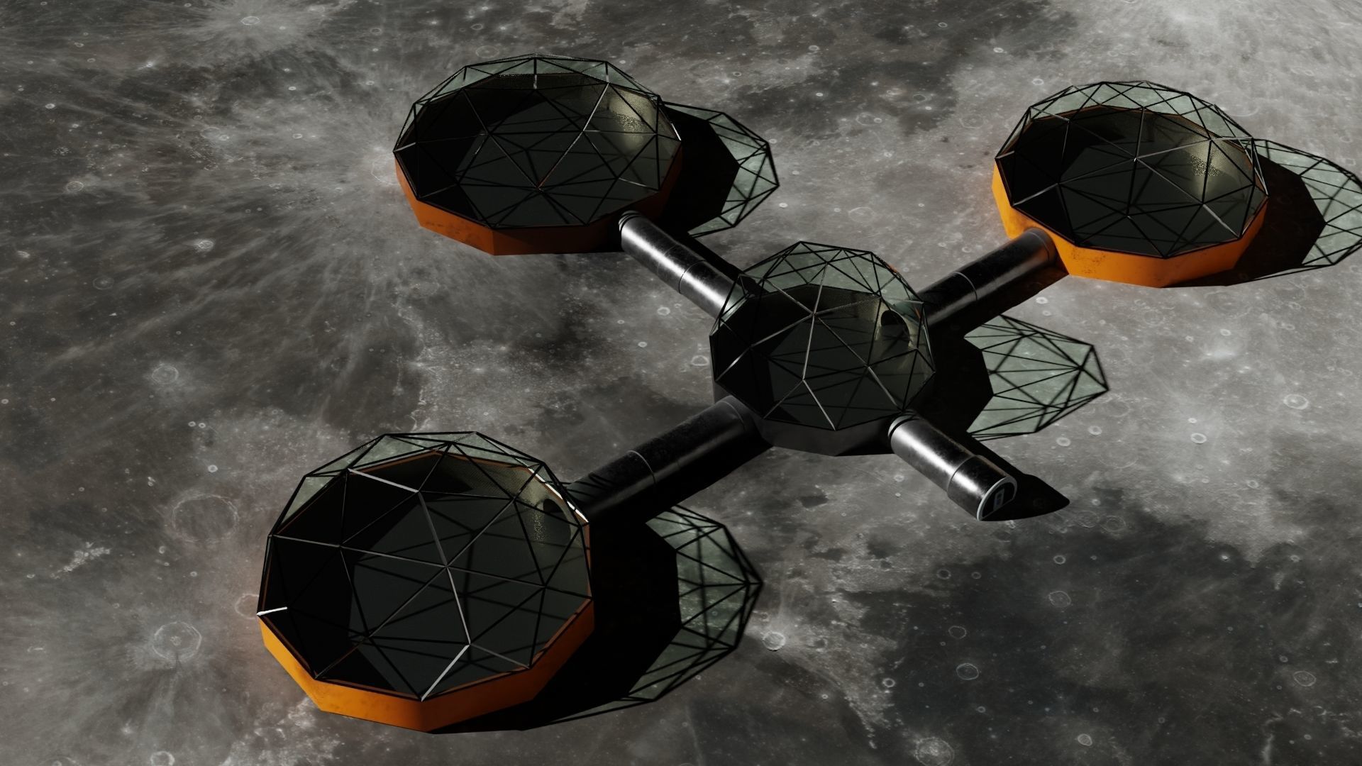 Moon Martian base 3D model Low-poly 3D model_9