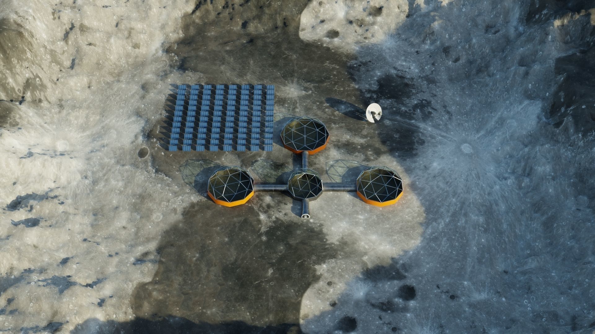 Moon Martian base 3D model Low-poly 3D model_4