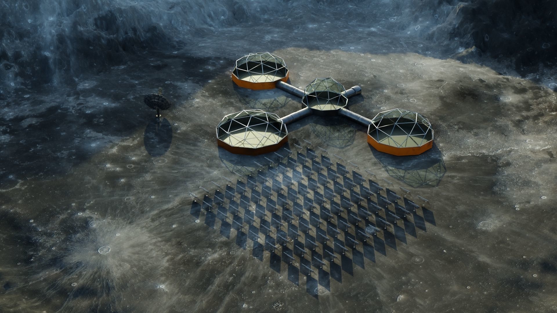 Moon Martian base 3D model Low-poly 3D model_5