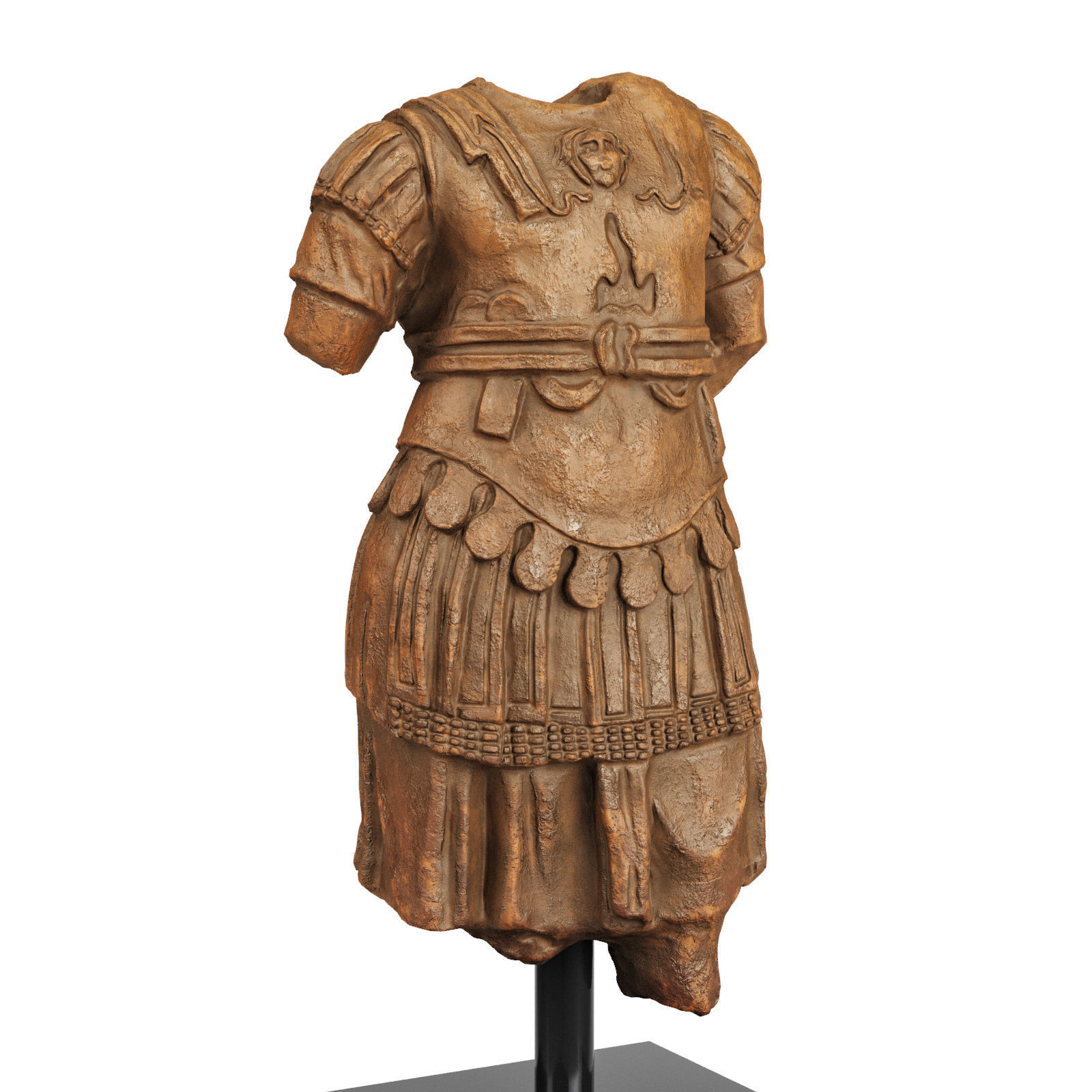 Torso Cuirass statue of a Roman Emperor Low-poly 3D model_1