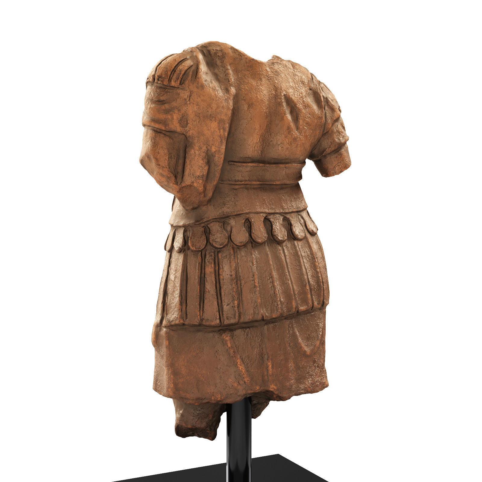 Torso Cuirass statue of a Roman Emperor Low-poly 3D model_2