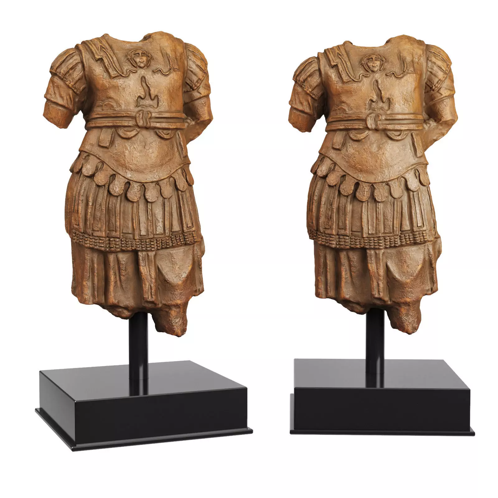 Torso Cuirass statue of a Roman Emperor Low-poly 3D model_0