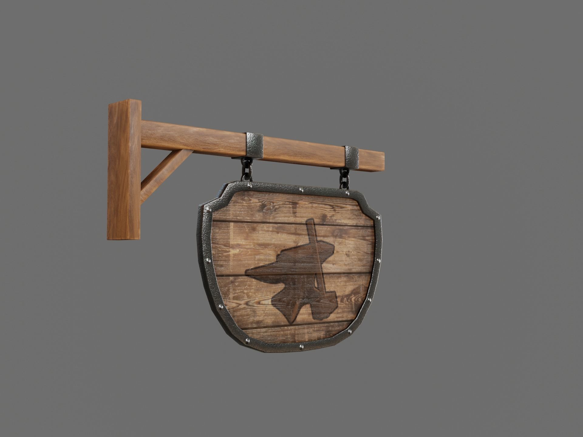 Medival Sign Set Low-poly 3D model_21