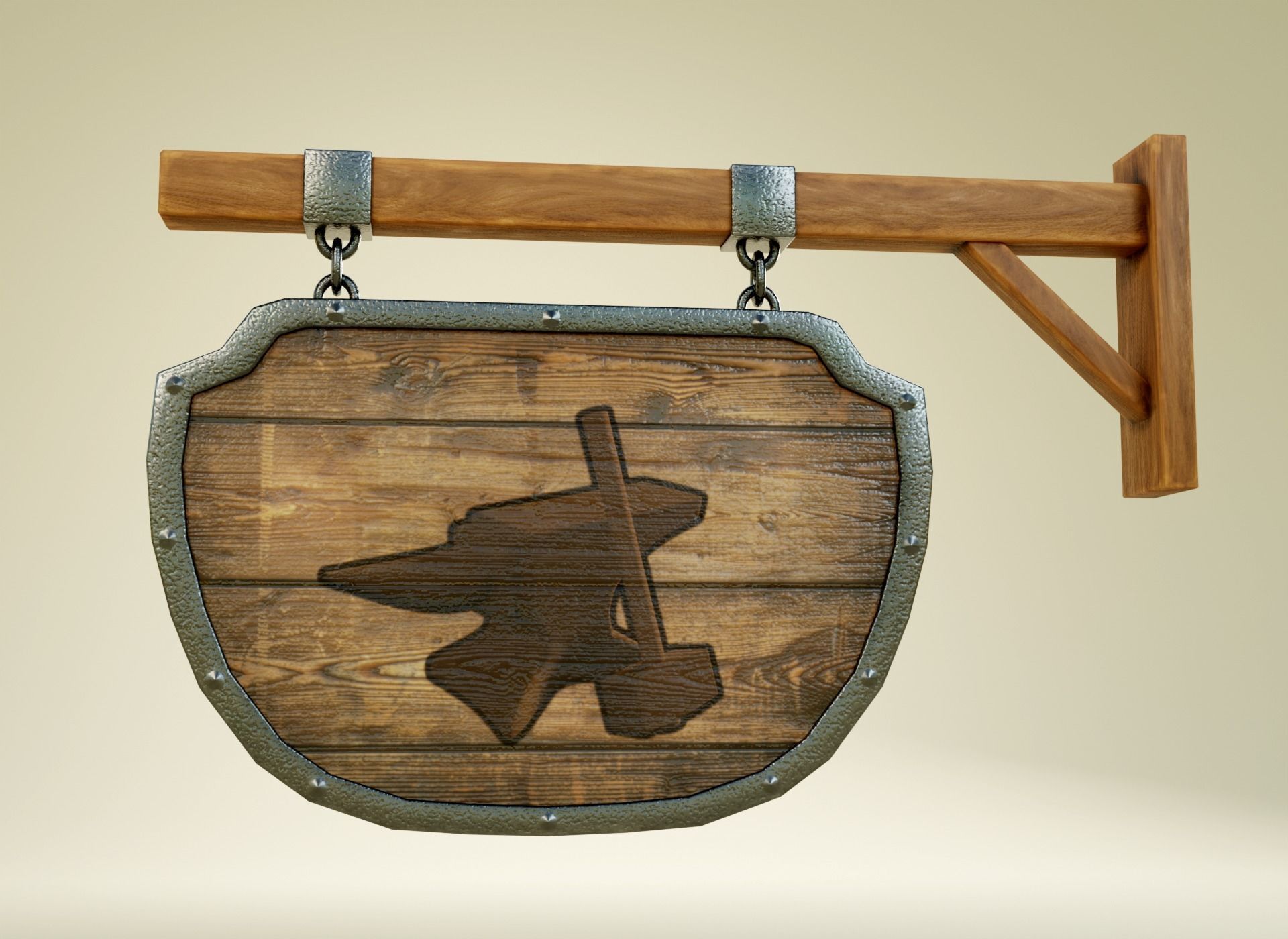 Medival Sign Set Low-poly 3D model_11