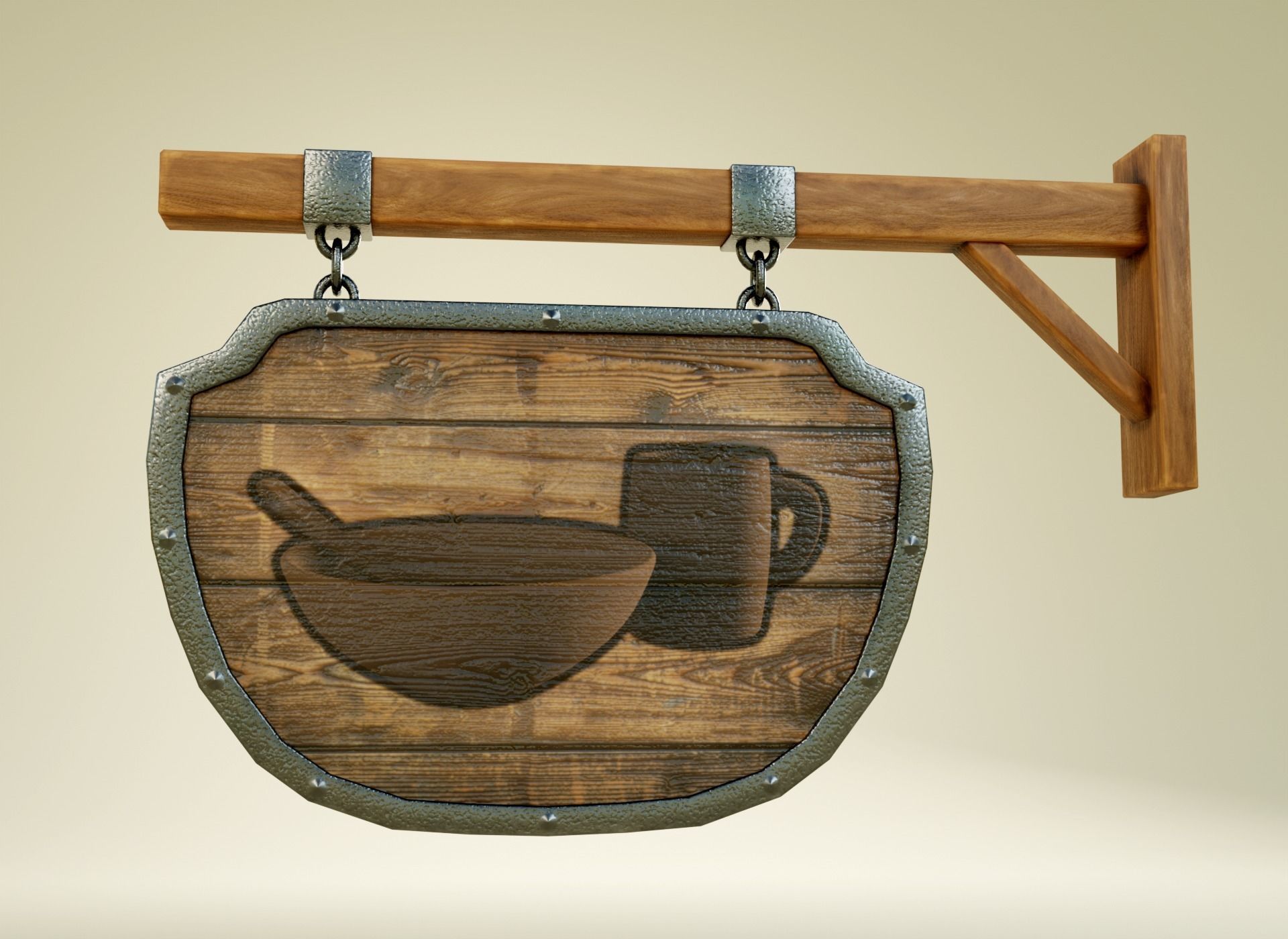 Medival Sign Set Low-poly 3D model_5