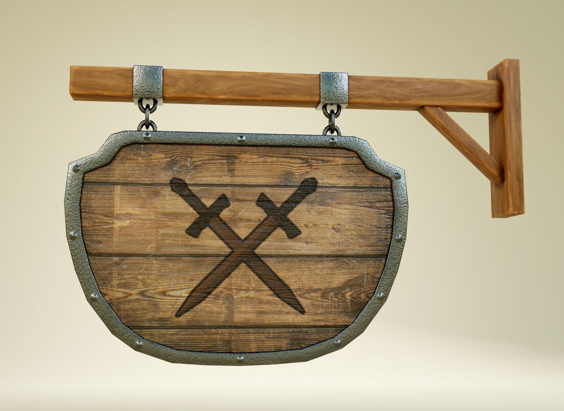 Medival Sign Set Low-poly 3D model_12