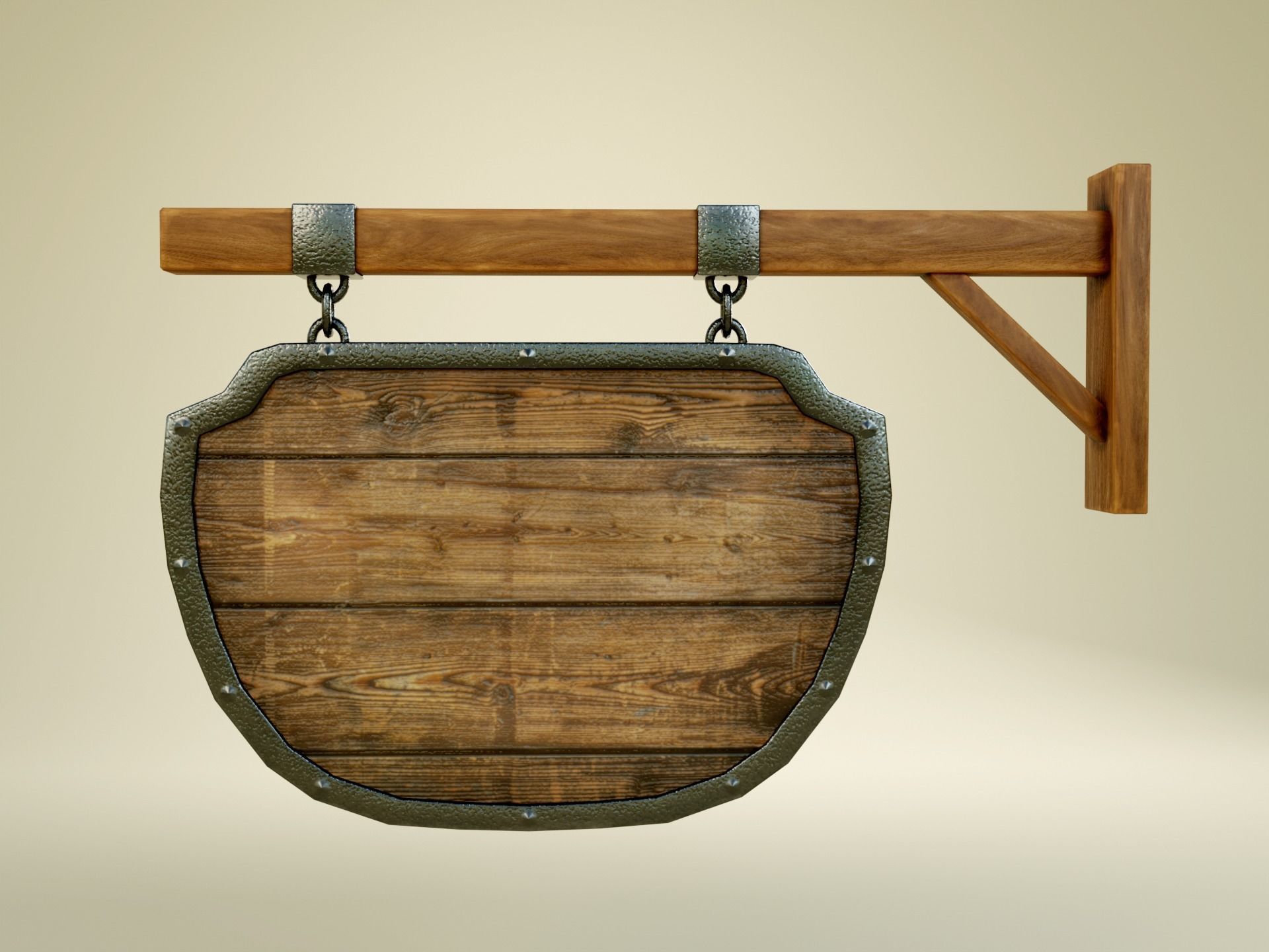 Medival Sign Set Low-poly 3D model_1