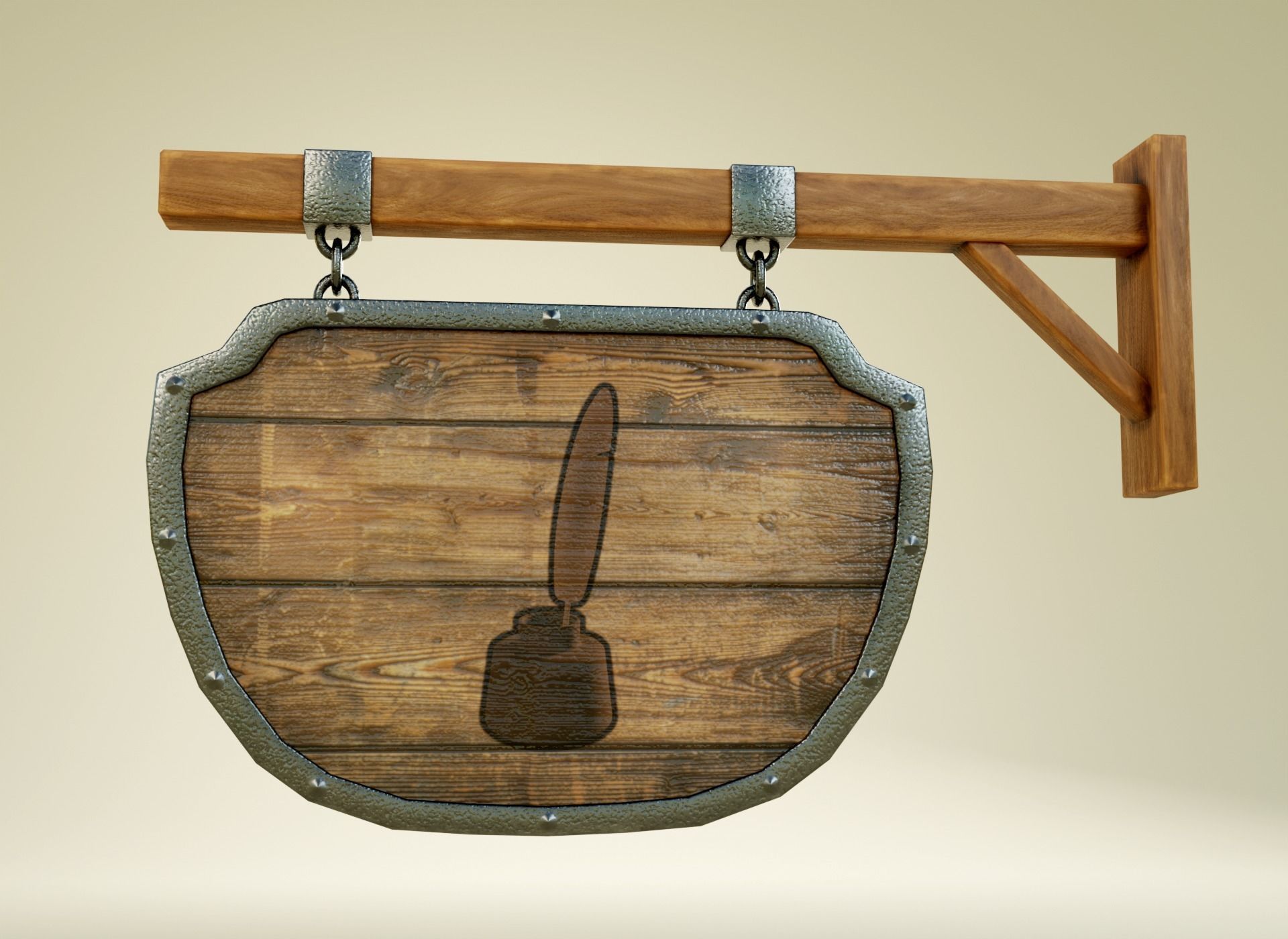 Medival Sign Set Low-poly 3D model_10