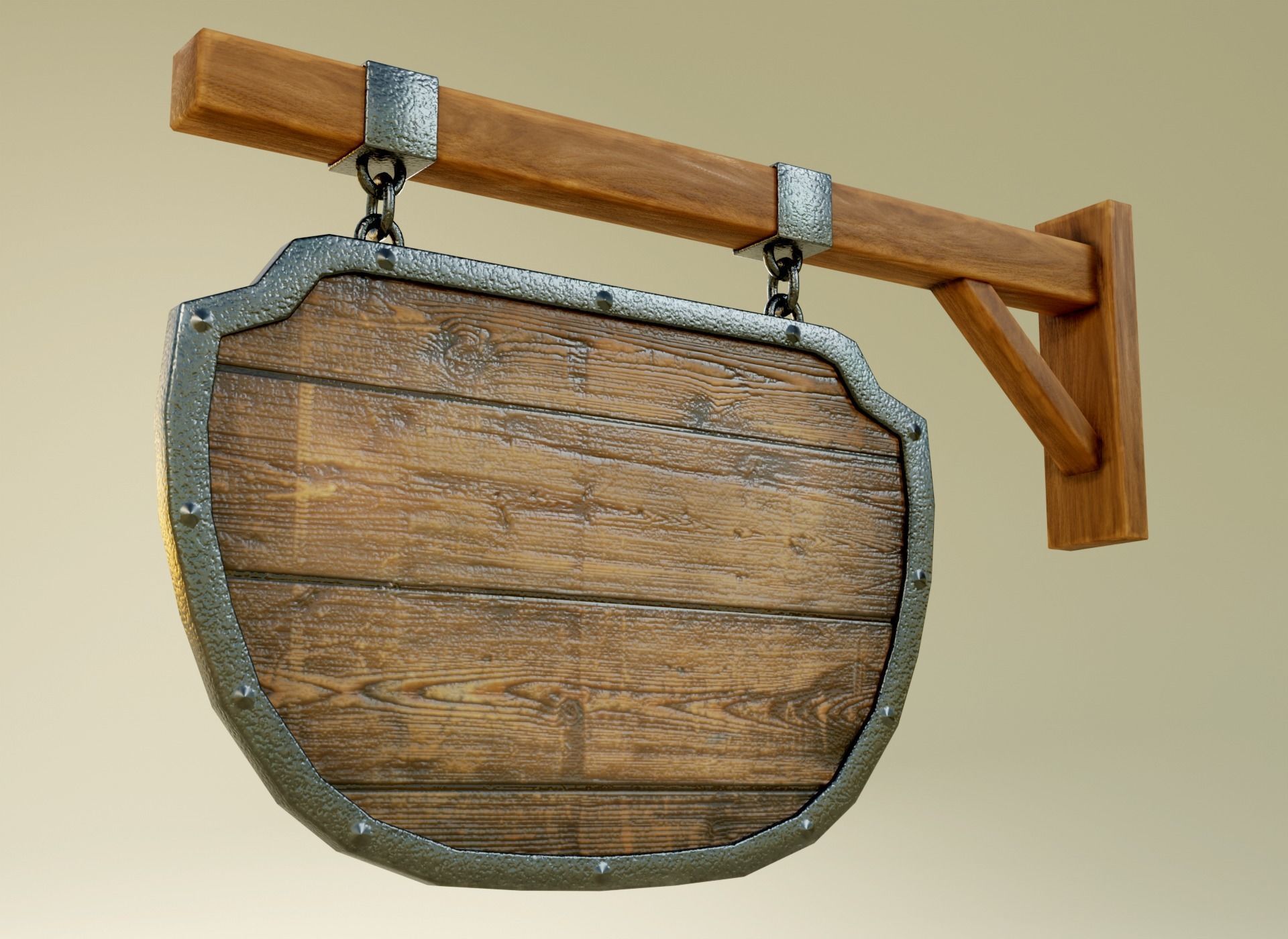 Medival Sign Set Low-poly 3D model_3