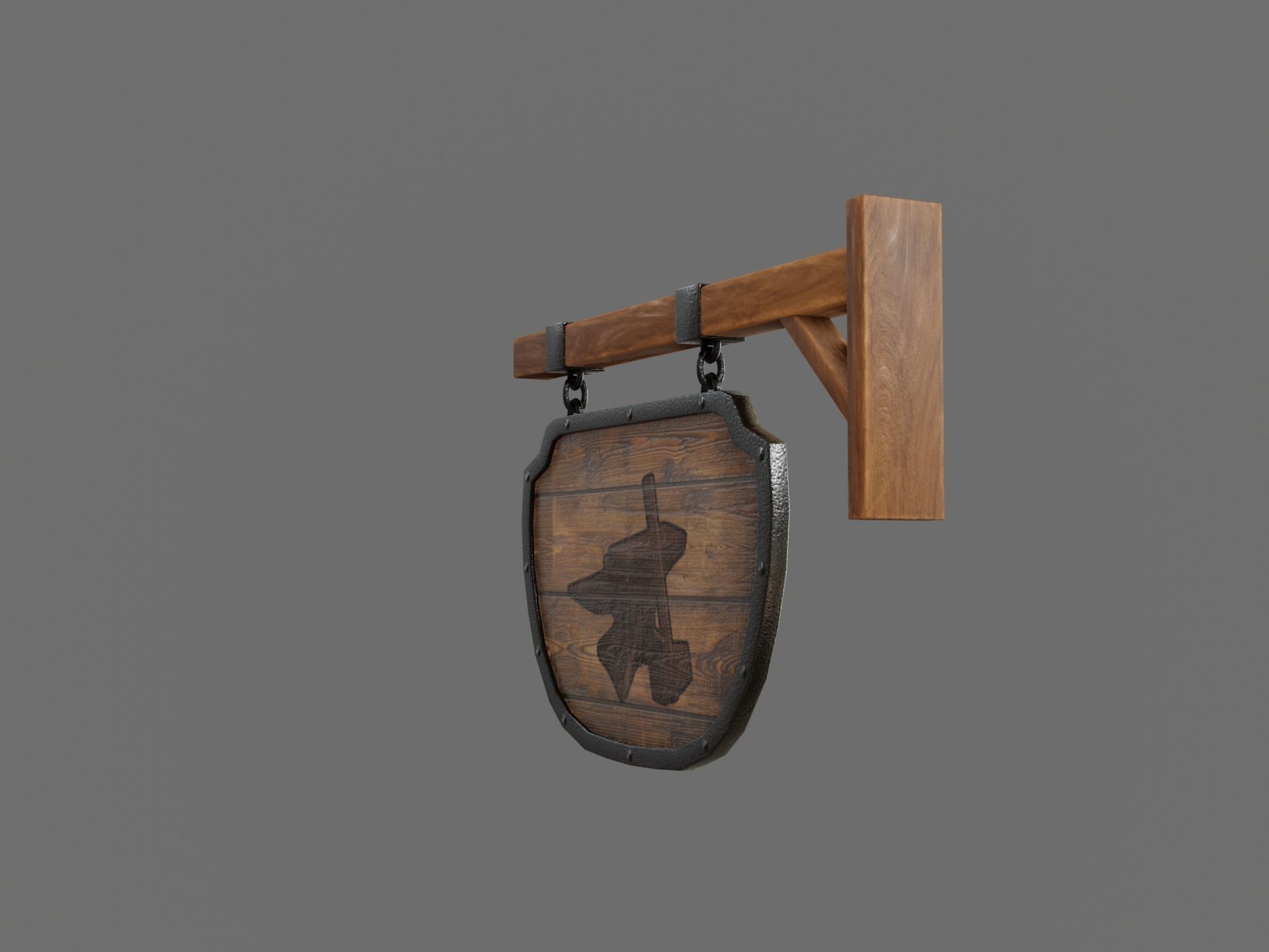Medival Sign Set Low-poly 3D model_23