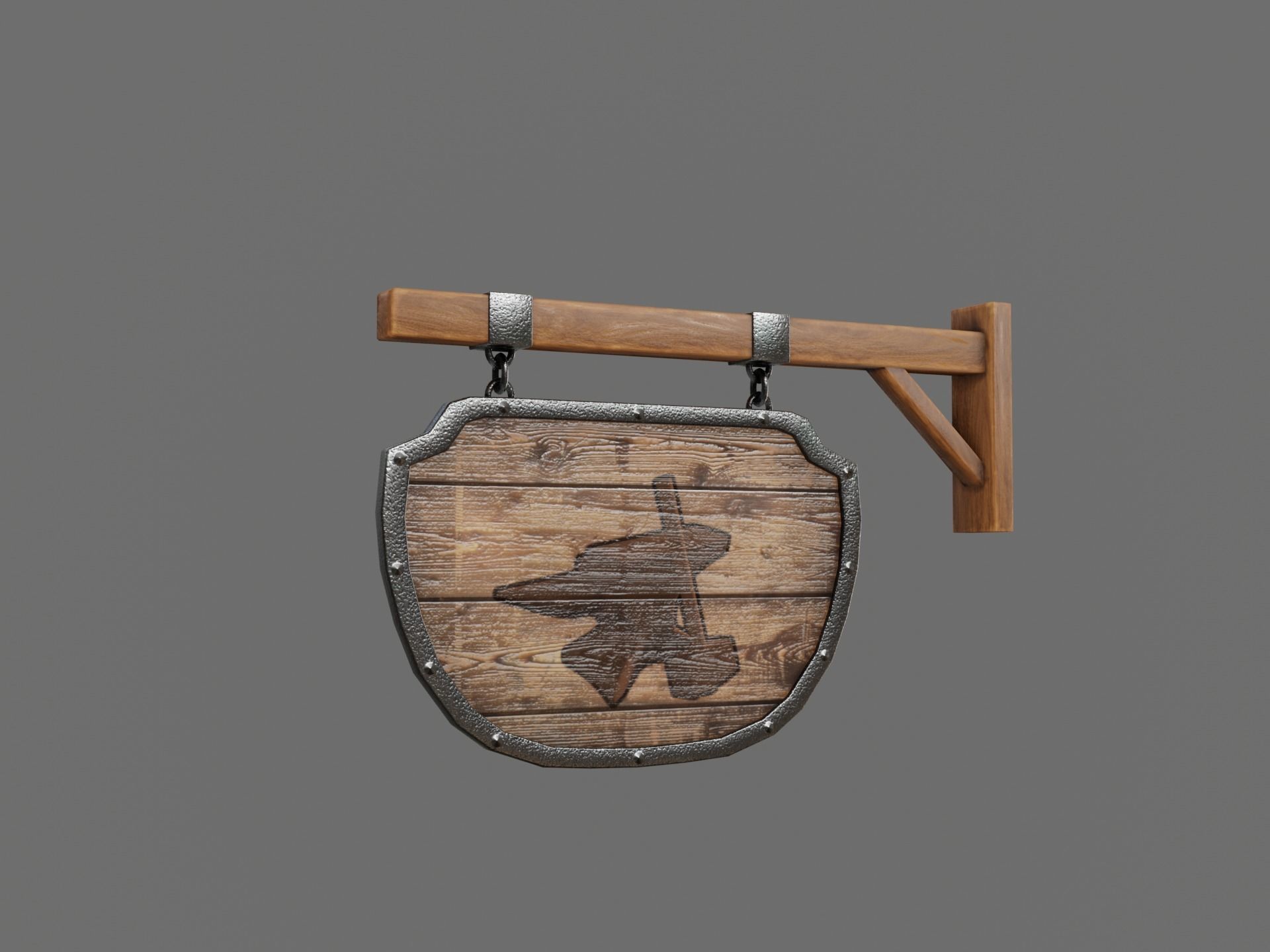 Medival Sign Set Low-poly 3D model_16