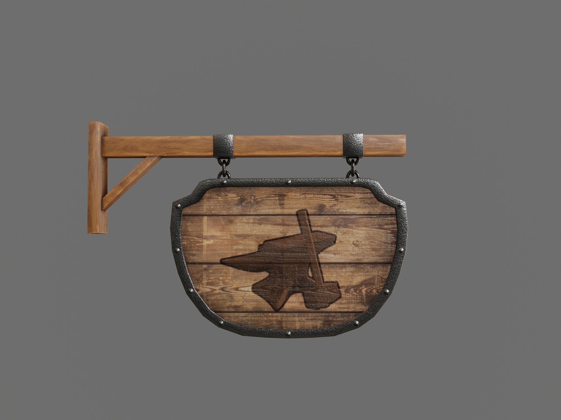 Medival Sign Set Low-poly 3D model_20