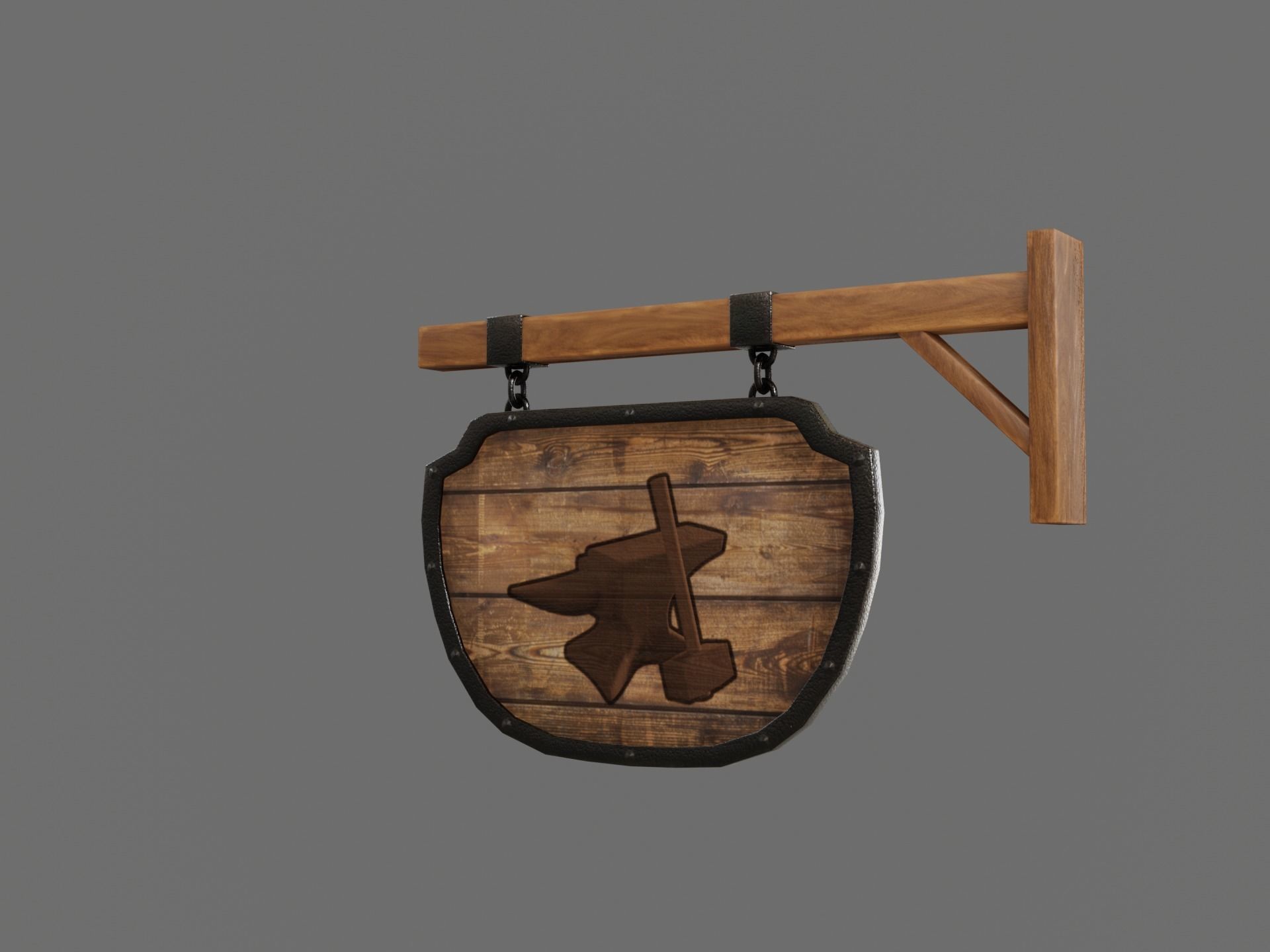 Medival Sign Set Low-poly 3D model_24