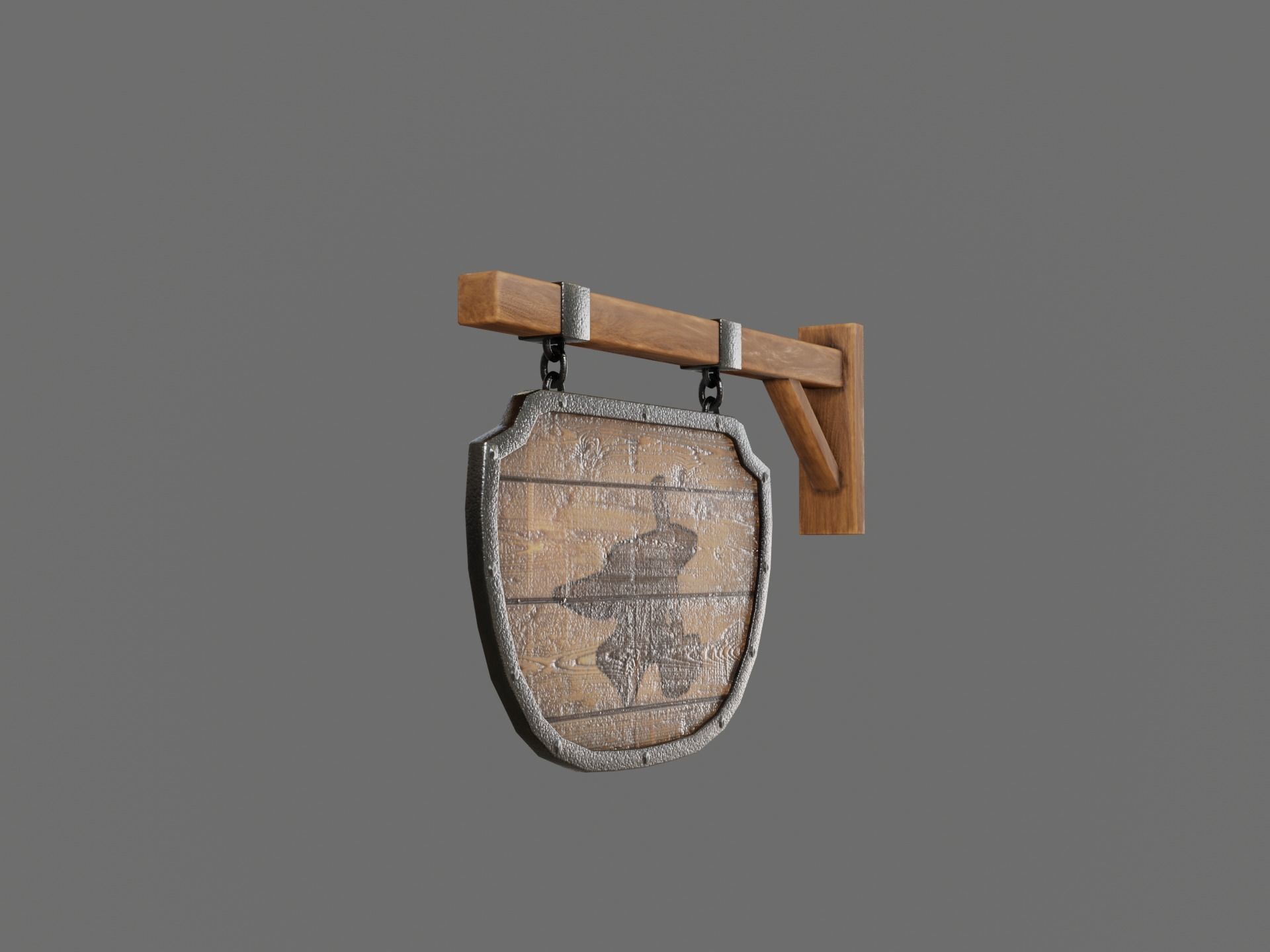 Medival Sign Set Low-poly 3D model_17