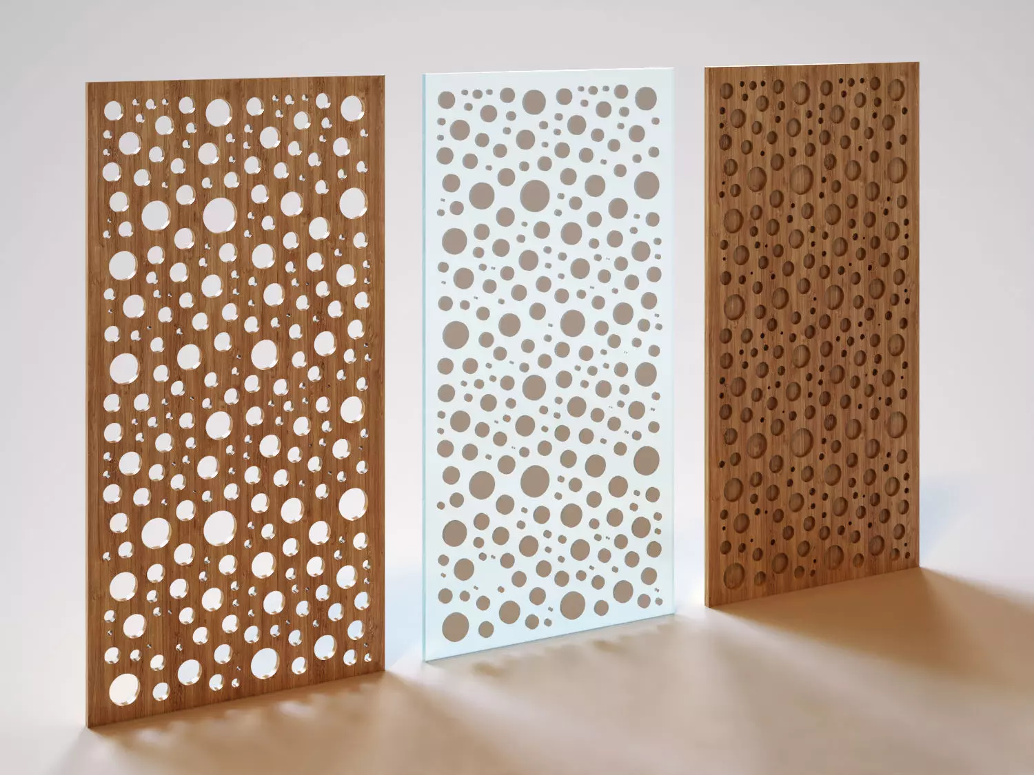 Partition slat wall panels 3D model_0