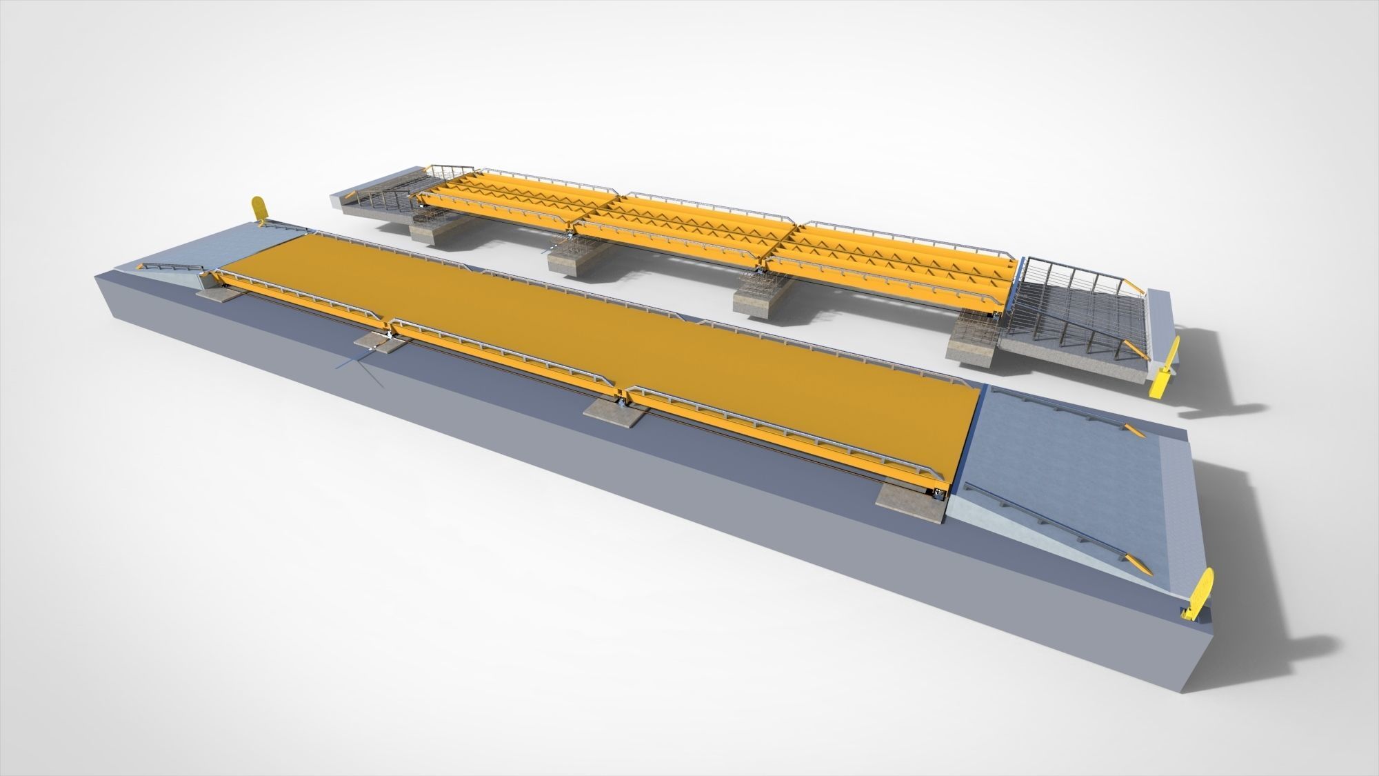 Truck Scales or Railroad Track Scales and Floor Scales 3D model_9