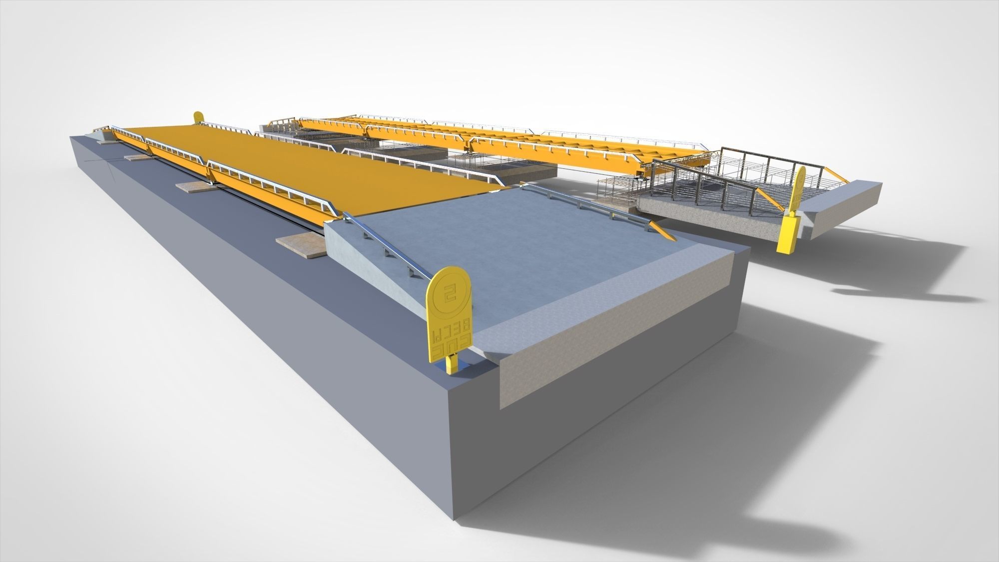Truck Scales or Railroad Track Scales and Floor Scales 3D model_2