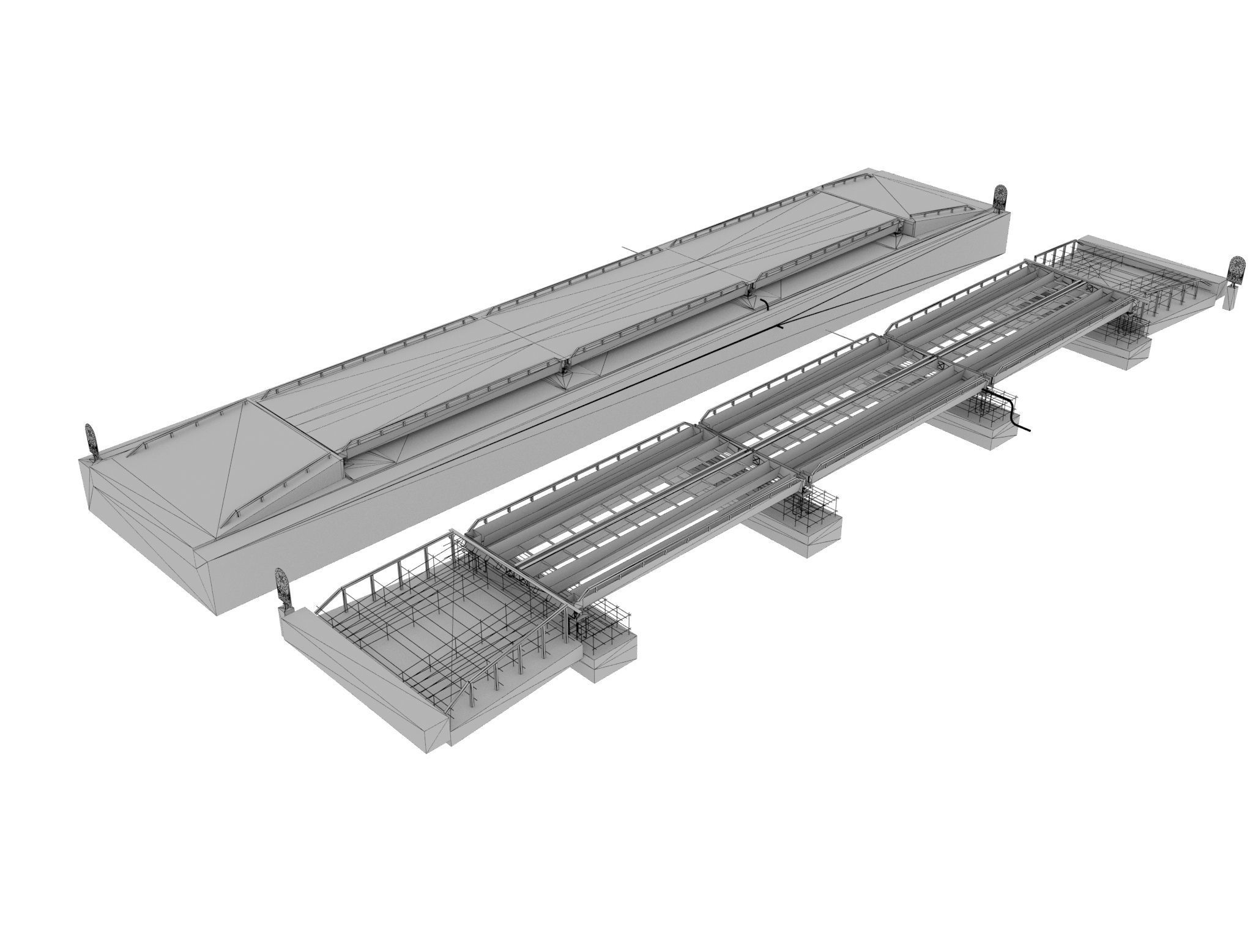 Truck Scales or Railroad Track Scales and Floor Scales 3D model_13