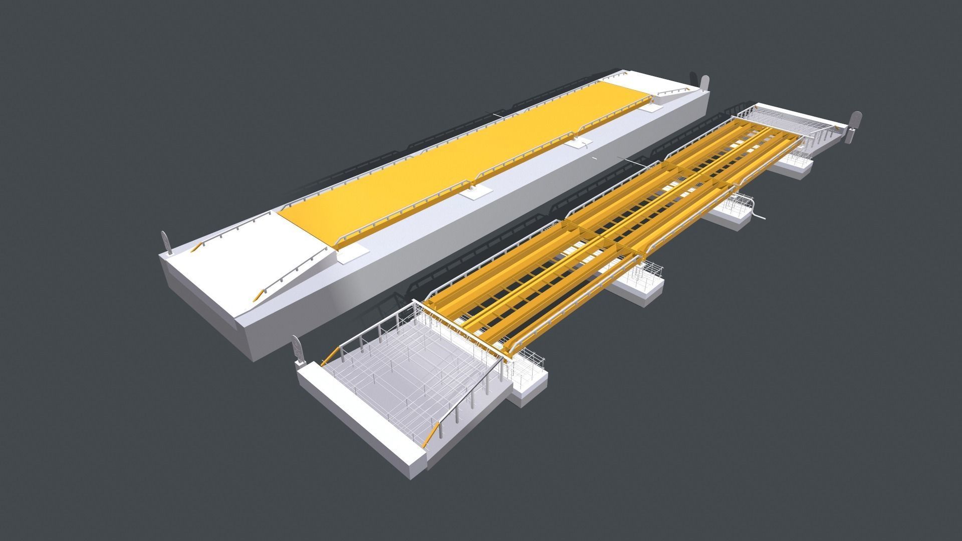 Truck Scales or Railroad Track Scales and Floor Scales 3D model_12