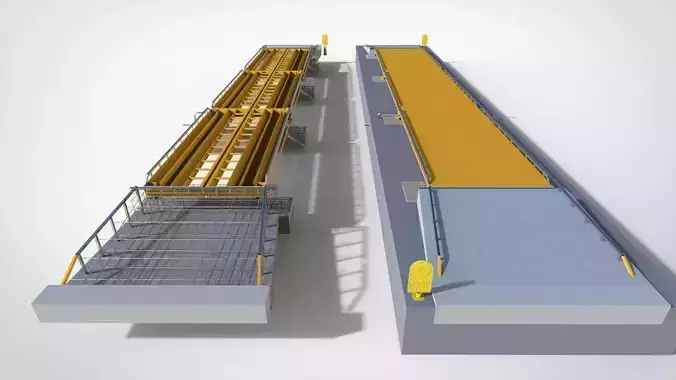 Truck Scales or Railroad Track Scales and Floor Scales 3D model