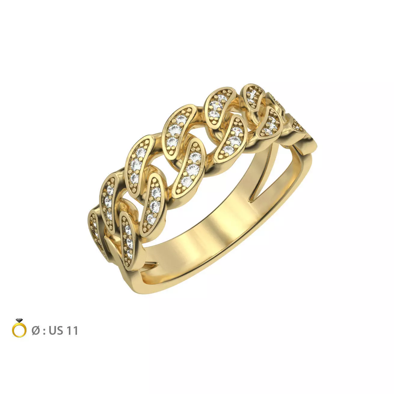 N166 US11 Cuban ring T04 half 3D print model