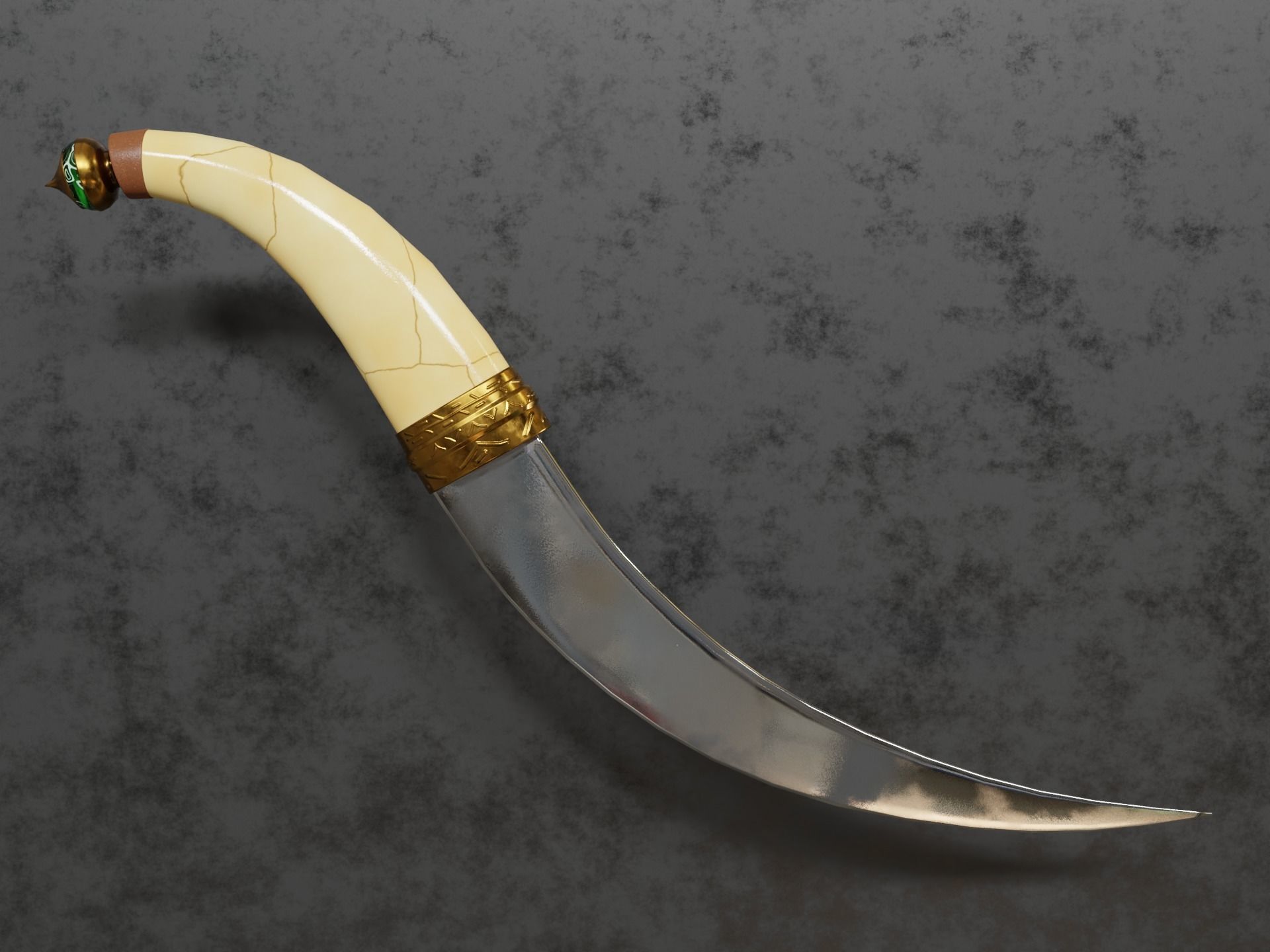 Arabian Dagger LP Low-poly 3D model_1