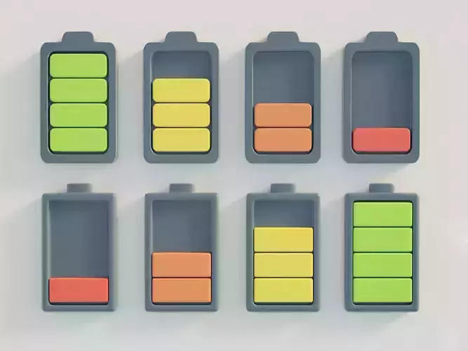 Battery Icons 3D models