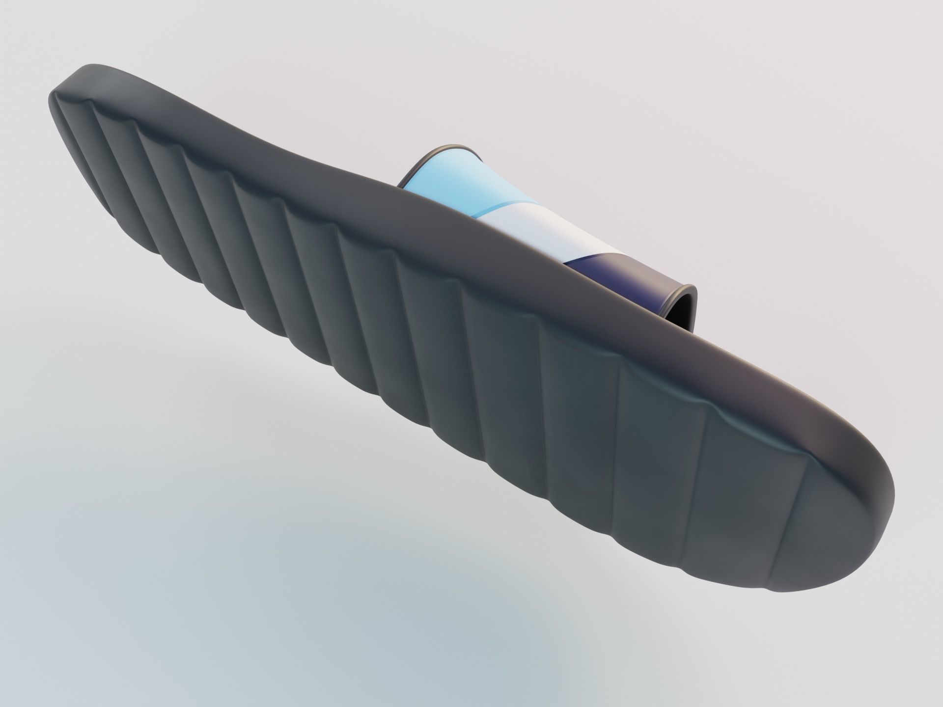 Slippers pair of slide sandals Low-poly 3D model_6