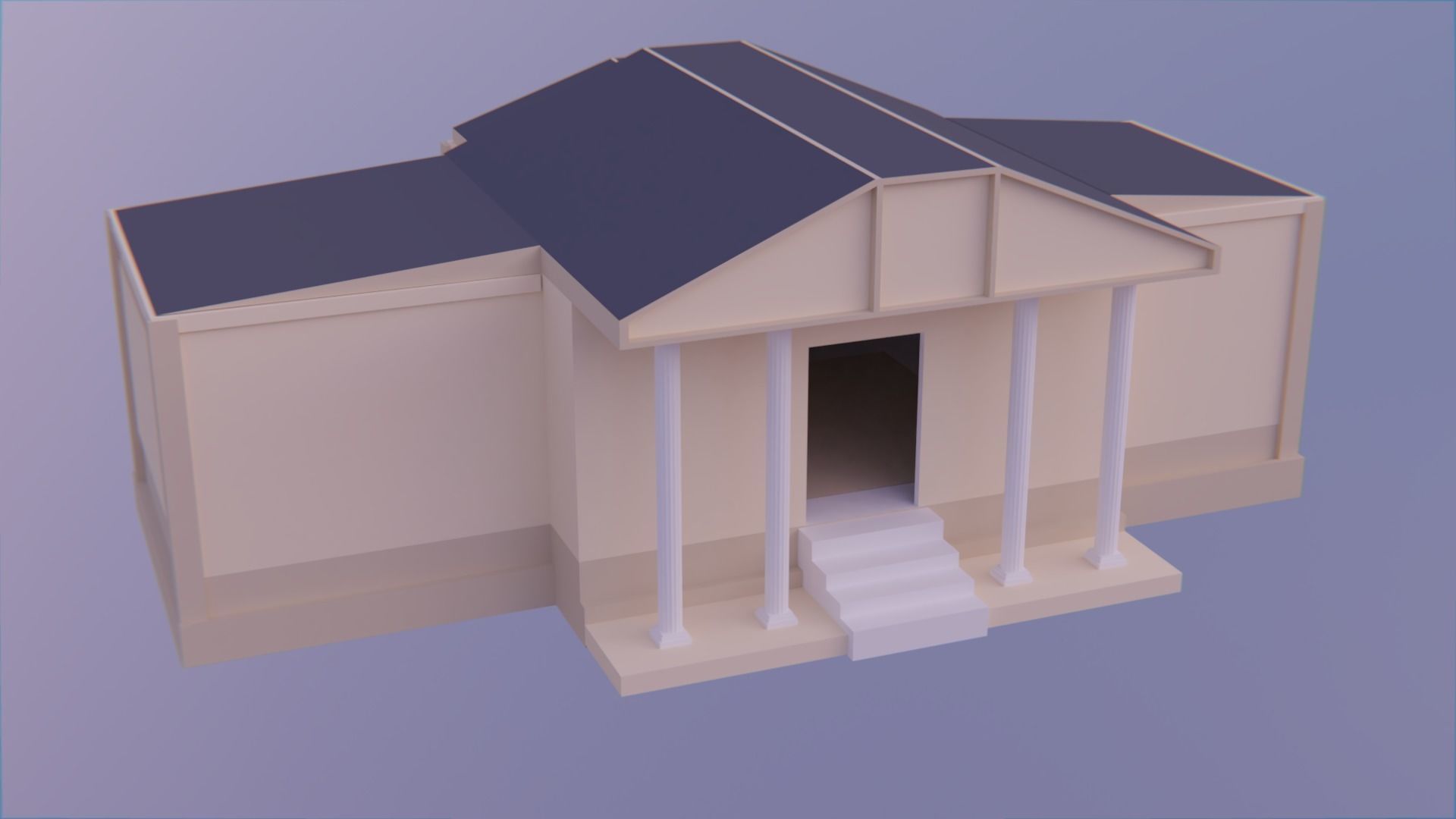 Bank - Low Poly Style Low-poly 3D model_1