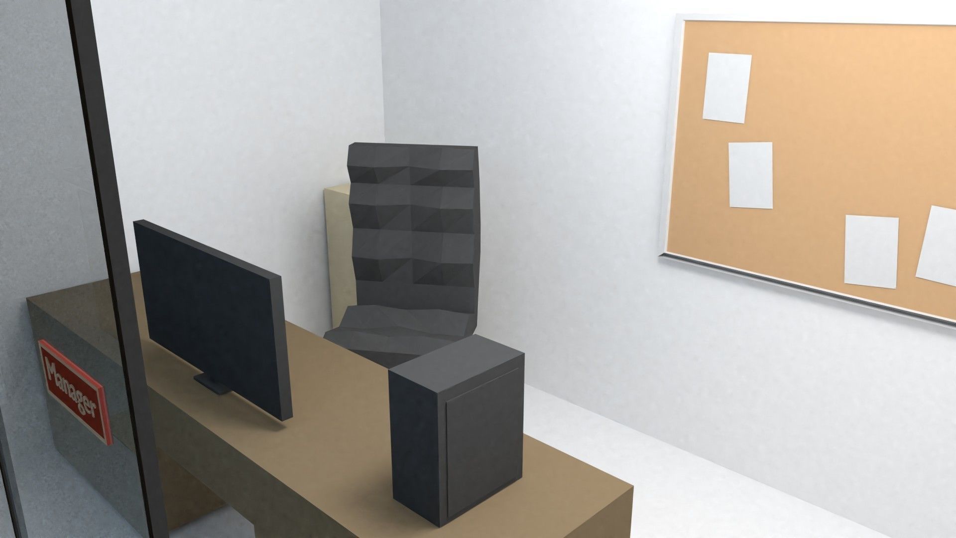 Bank - Low Poly Style Low-poly 3D model_5