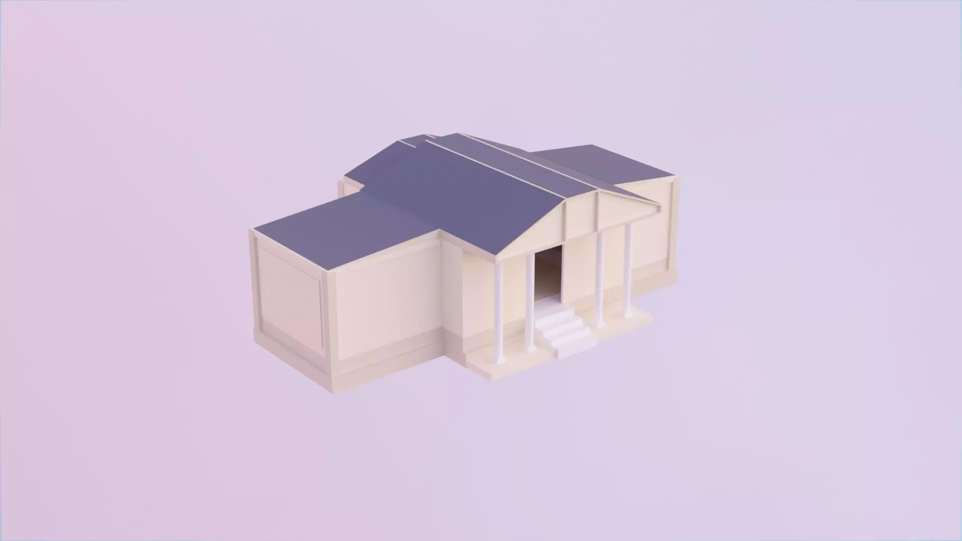 Bank - Low Poly Style Low-poly 3D model_0