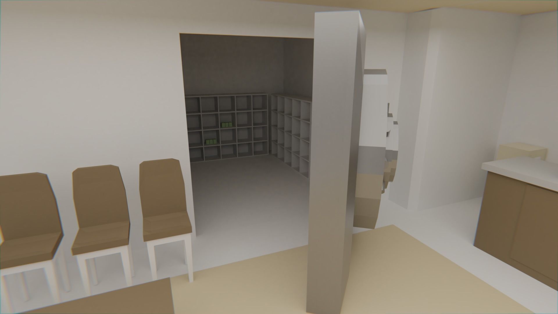 Bank - Low Poly Style Low-poly 3D model_4