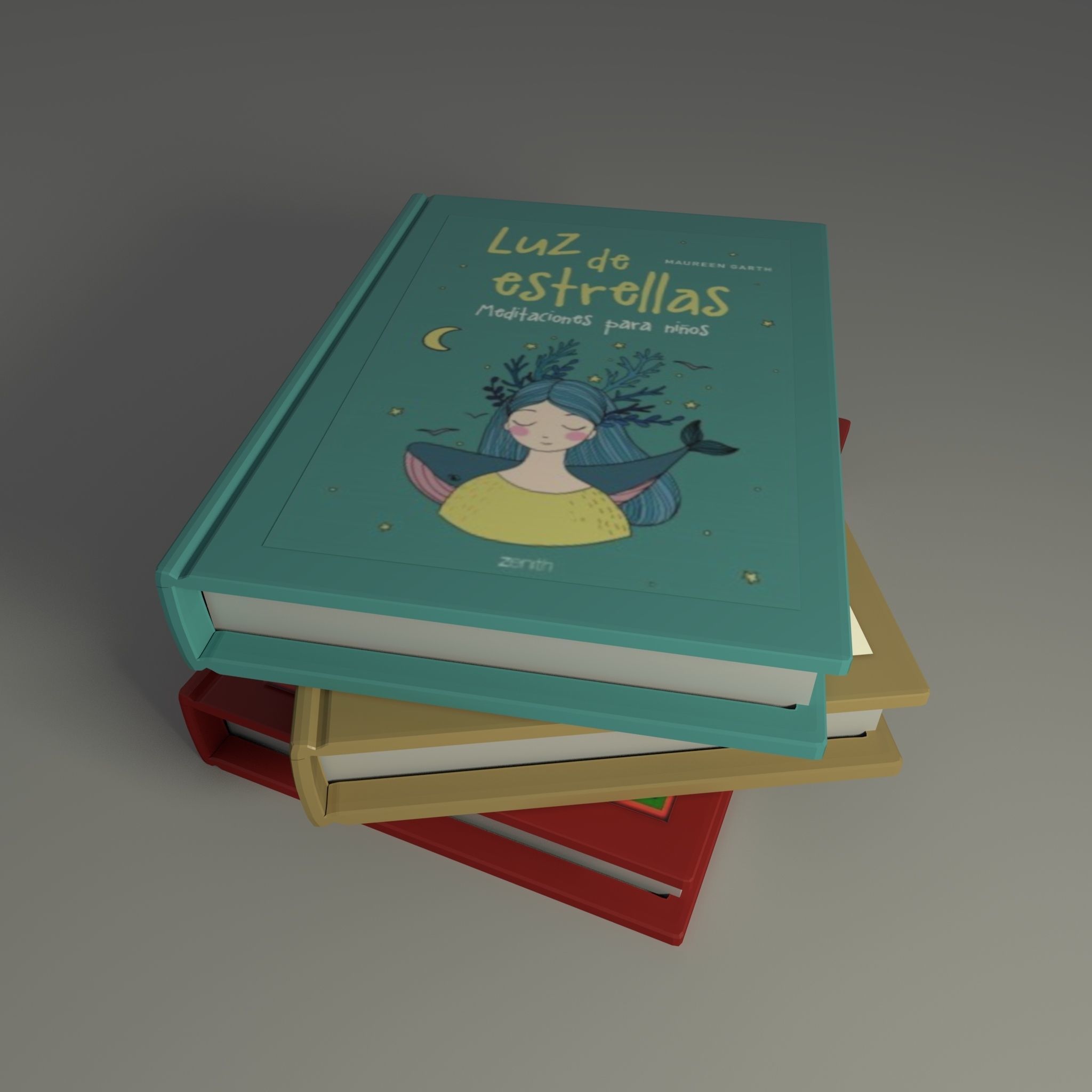 Kid books Low-poly 3D model_2