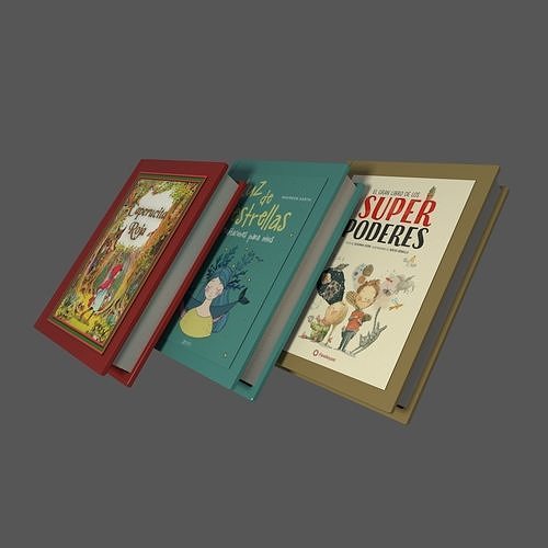 Kid books Low-poly 3D model