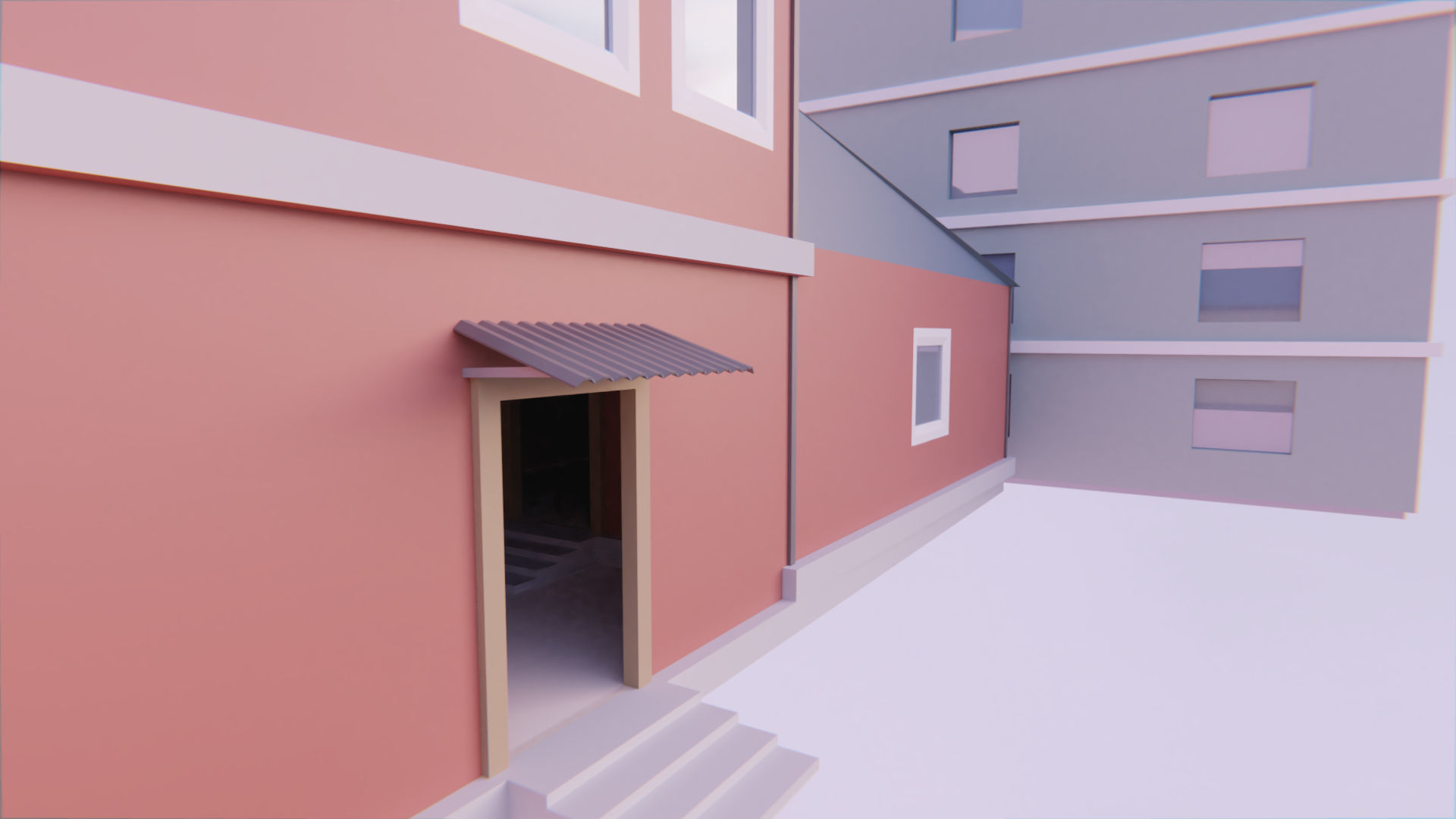 City Buildings - 22 pack - Low Poly Style Low-poly 3D model_3