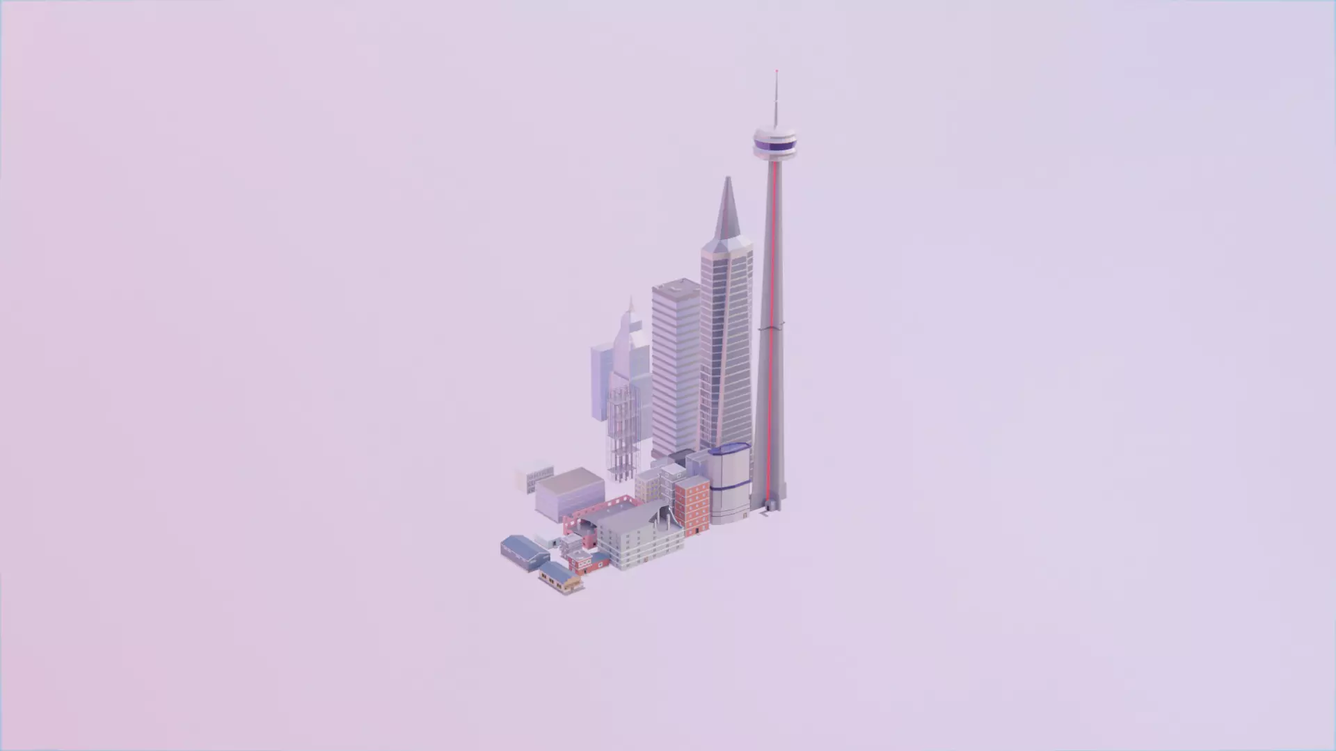 City Buildings - 22 pack - Low Poly Style Low-poly 3D model_0
