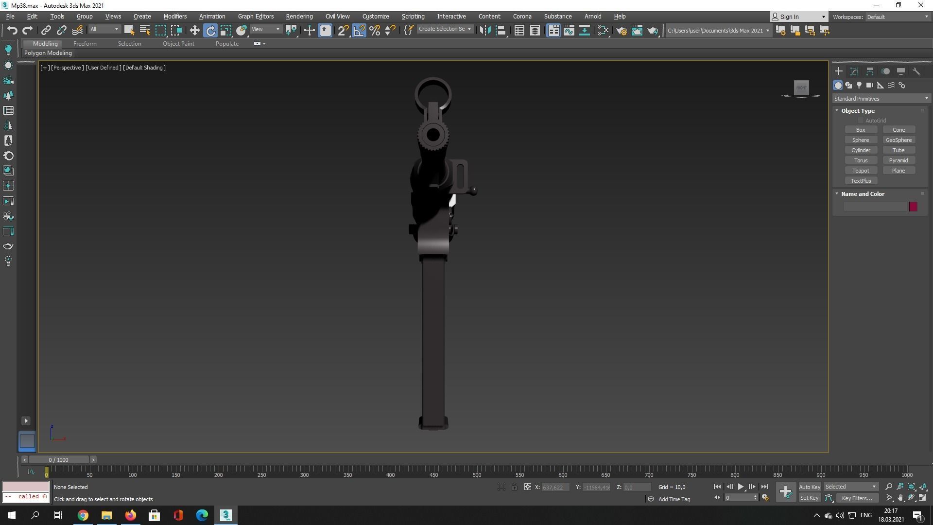 MP38 assault rifle Low-poly 3D model_5