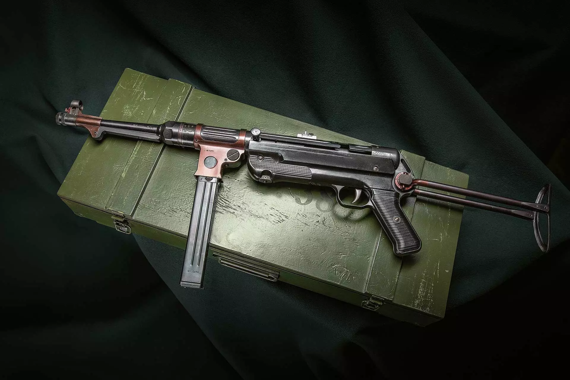 MP38 assault rifle Low-poly 3D model_0