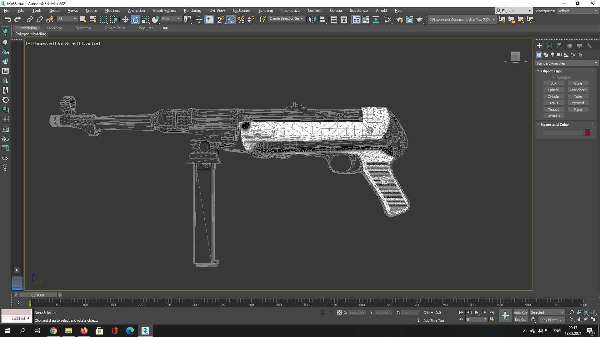 MP38 assault rifle Low-poly 3D model_6