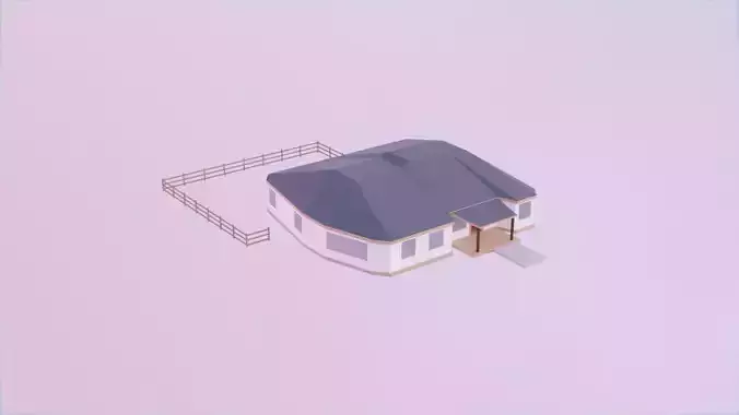 House with Interior - Low Poly Style Free low-poly 3D model
