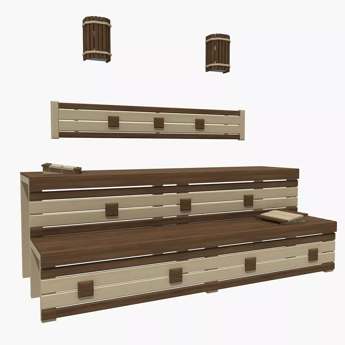 Sauna bench 02 3D model_0