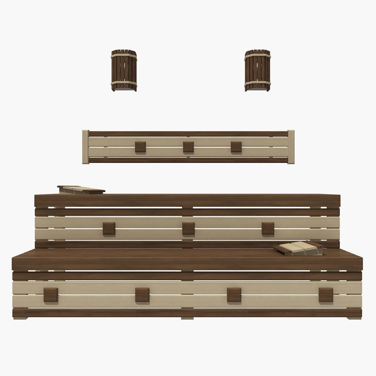 Sauna bench 02 3D model_1