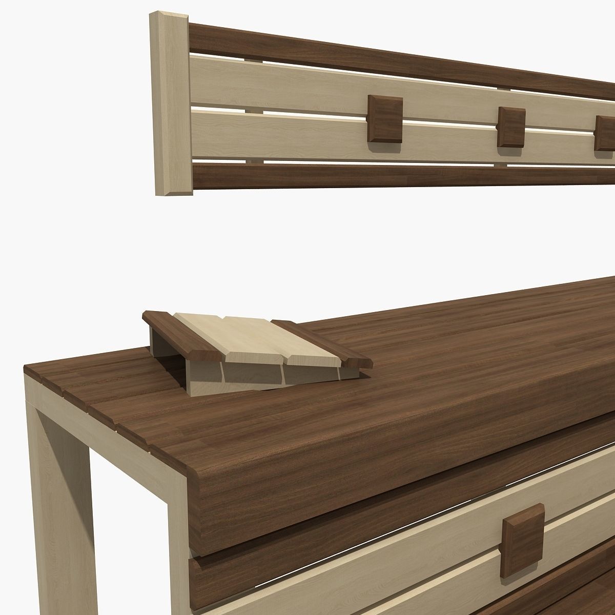 Sauna bench 02 3D model_6