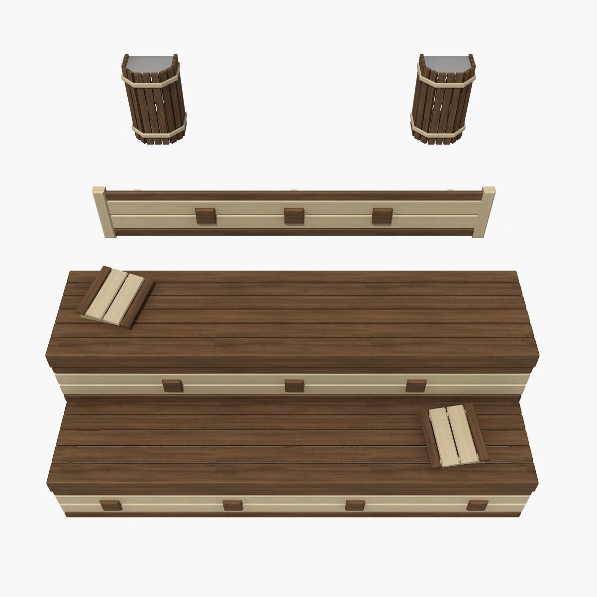 Sauna bench 02 3D model_3